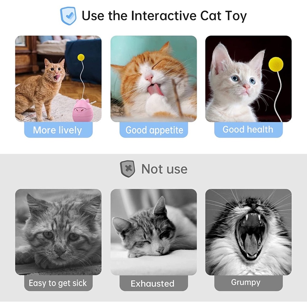 Automatic Interactive Touch Motion Activated Ninja Timing Rotating Ball Cat Toy - Picture 7 of 9